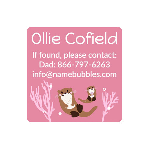 Otter Contact Labels For Kids | Name Bubbles