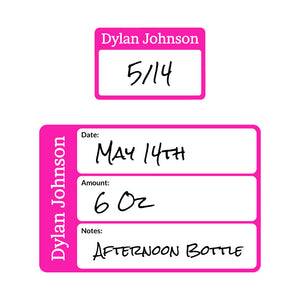 one color baby bottle date write-on labels
