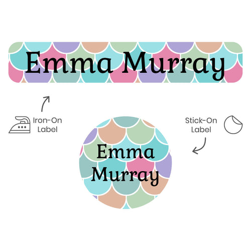 Camp Labels for Clothes Mermaid Pattern Name Labels Name Bubbles