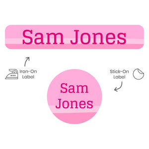 ombre pink camp clothing labels pack