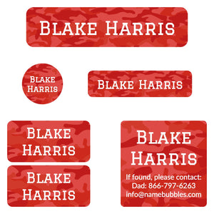 camo camp labels pack