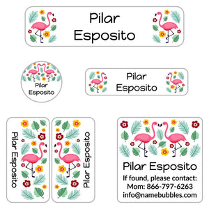 flamingo white camp labels pack