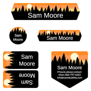 forest sky camp labels pack