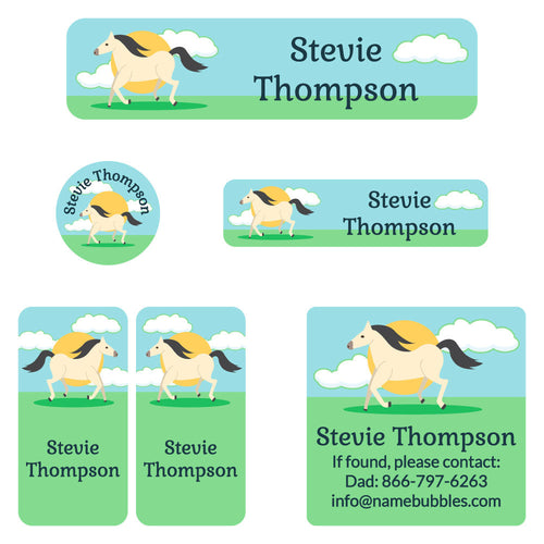 Personalized Name Labels Horse Labels for Camp Name Bubbles