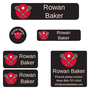 lacrosse red camp labels pack
