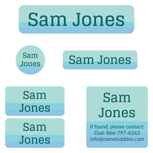camp labels pack ombre blue