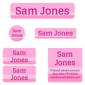 camp labels pack ombre pink