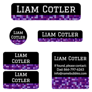 camp labels pack pixels purple
