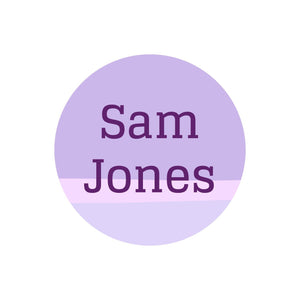 circle name labels for kids ombre purple