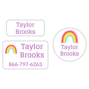 rainbows white lavender clothing labels pack