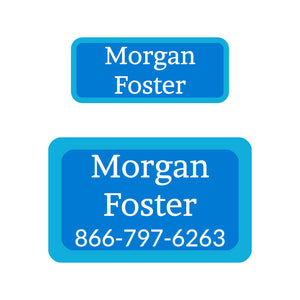 college labels pack solid border bright blue