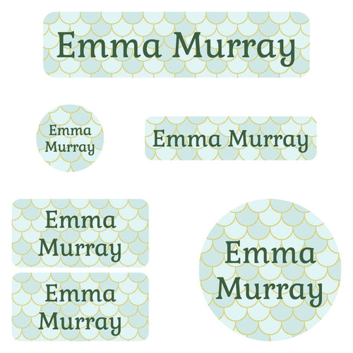 Daycare Name Stickers Mermaid Pattern Labels Name Bubbles