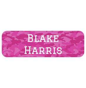 large name labels camo pink