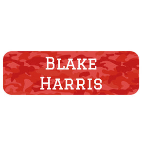 large name labels camo red