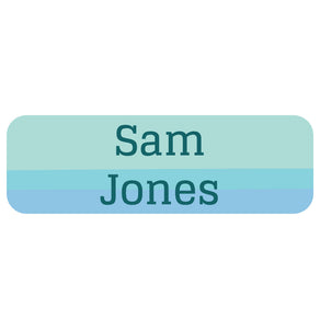 large name labels ombre blue