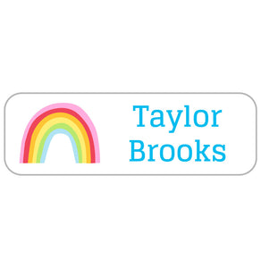 large name labels rainbows white sky blue