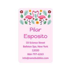 flamingo light pink luggage tag labels