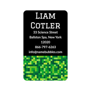 luggage tag labels pixels green