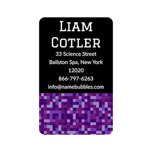 luggage tag labels pixels purple