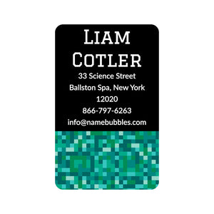 luggage tag labels pixels turquoise