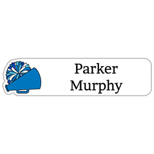 cheer blue rectangle name labels