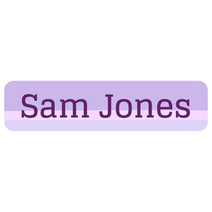 rectangle name labels for kids ombre purple