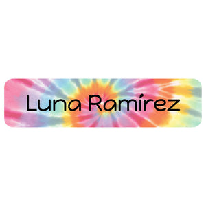 Rectangle tie-dye name labels