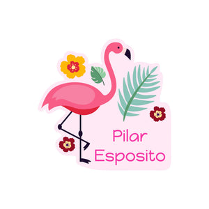 flamingo light pink custom name labels