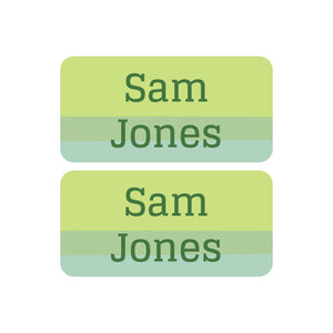 shoe name labels ombre green