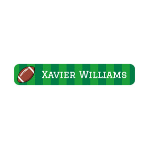football slim rectangle iron-on clothing labels