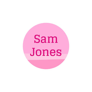 circle iron on labels ombre pink
