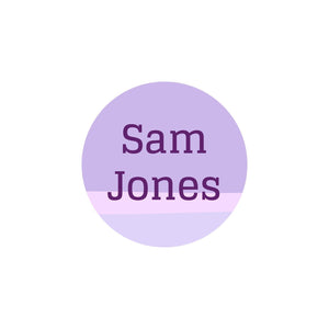 circle clothing labels ombre purple
