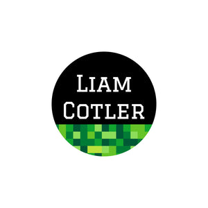 circle iron-on clothing labels pixels green