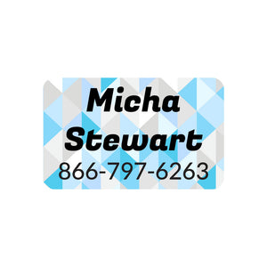 name and contact clothing labels crystal prism aquamarine