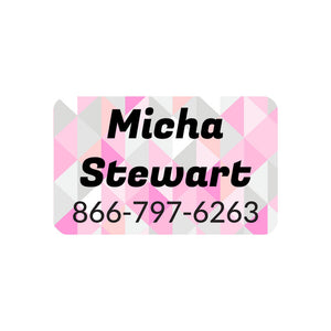 name and contact clothing labels crystal prism rose quartz