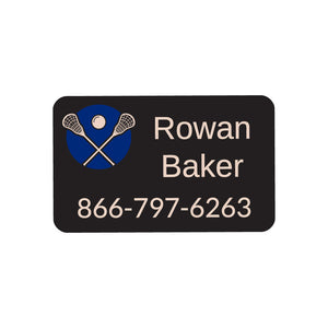 lacrosse navy blue rectangle iron-on clothing labels