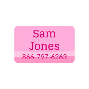 rectangle iron on labels ombre pink