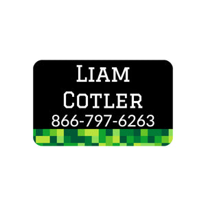name and contact clothing labels pixels green