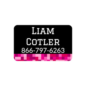 rectangle iron-on clothing labels pixels pink