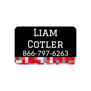 name and contact clothing labels pixels red gray