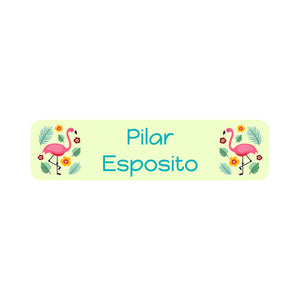flamingo yellow green small rectangle name labels