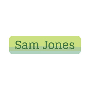 small rectangle name labels for kids ombre green