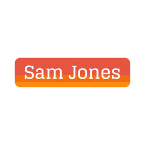 small rectangle name labels for kids ombre orange