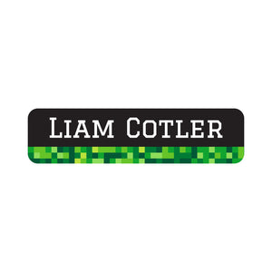 small rectangle name labels pixels green