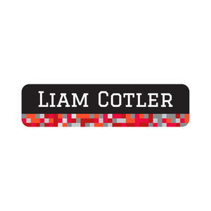 small rectangle name labels pixels red gray