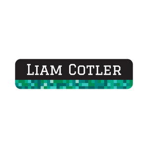 small rectangle name labels pixels turquoise