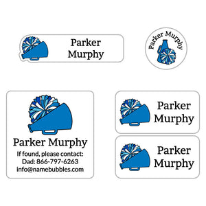 cheer blue sports labels pack