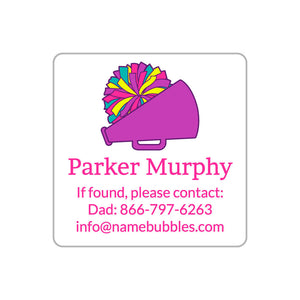 cheer pom pom purple contact labels