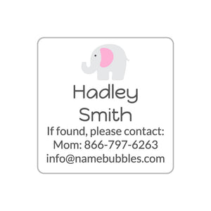 elephant white baby pink contact stickers