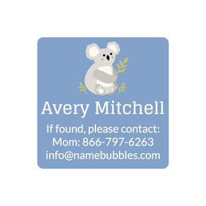square contact stickers koala afternoon sky blue
